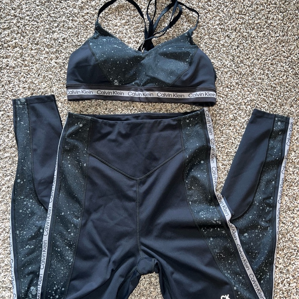 Calvin Klein Black Sports Bra and Leggings Set